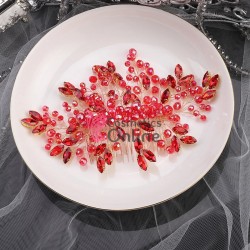 Accesoriu elegant pentru decor par AP012OO Auriu cu cristale Rosii deosebite